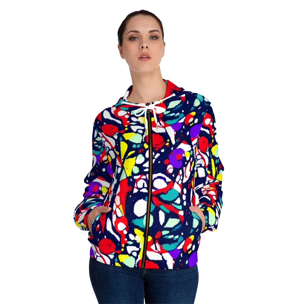 Prism Rumble on Women's Full-Zip Hoodie — Front On Person