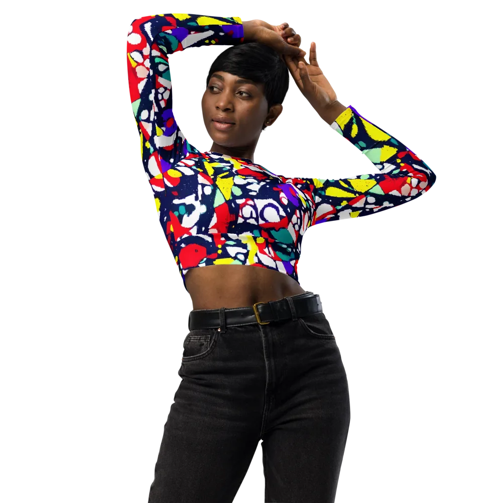 Prism Rumble on Long Sleeve Crop Top — Front