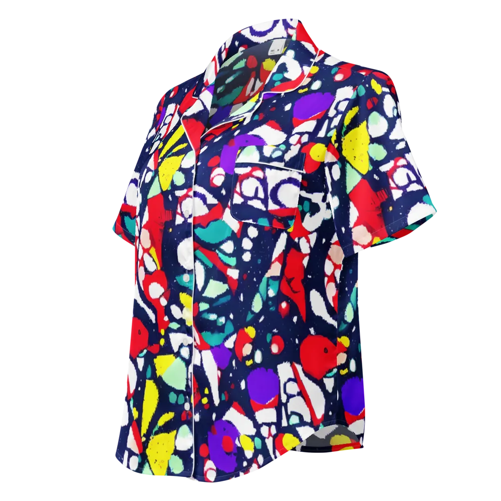 Prism Rumble on Women's Short Sleeve Pajama Top — Left Front