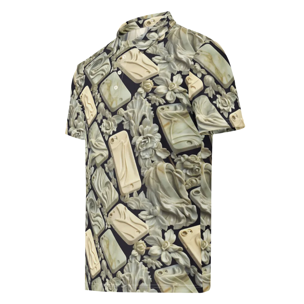 Ivory Icon on Men's Slim Fit Polo Shirt — Left Front
