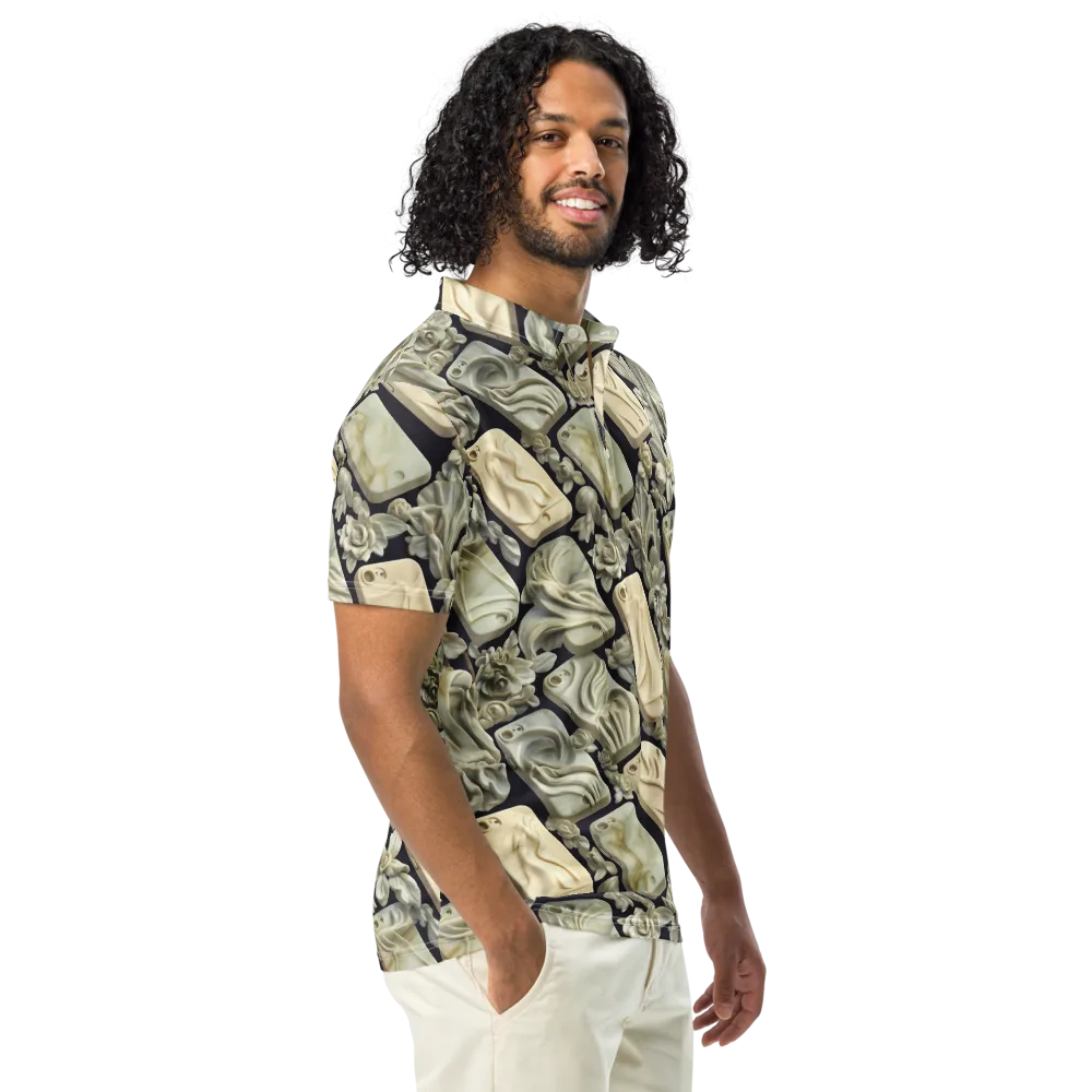 Ivory Icon on Men's Slim Fit Polo Shirt — Right Front