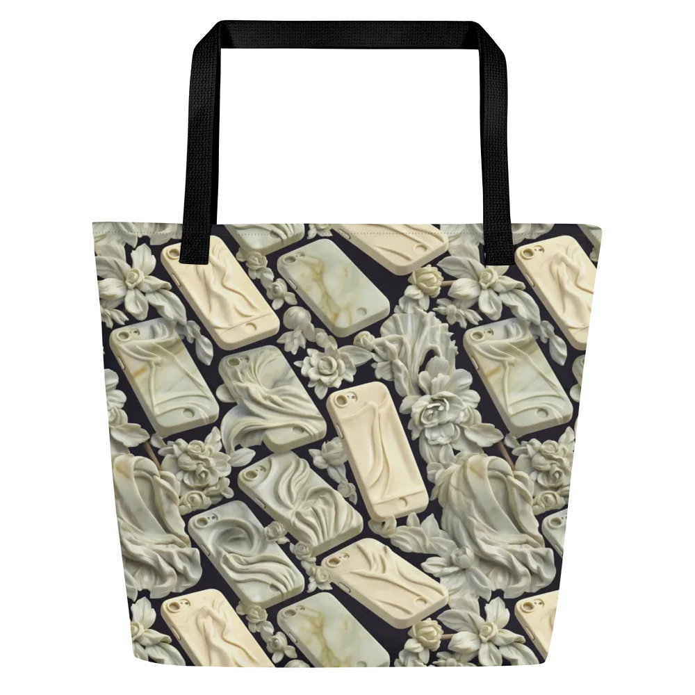 Ivory Icon on Large Tote Bag W/ Pocket — Front