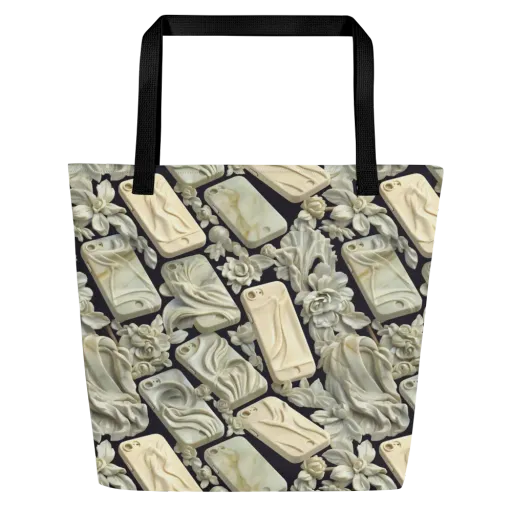 Ivory Icon on a Large Tote Bag W/ Pocket