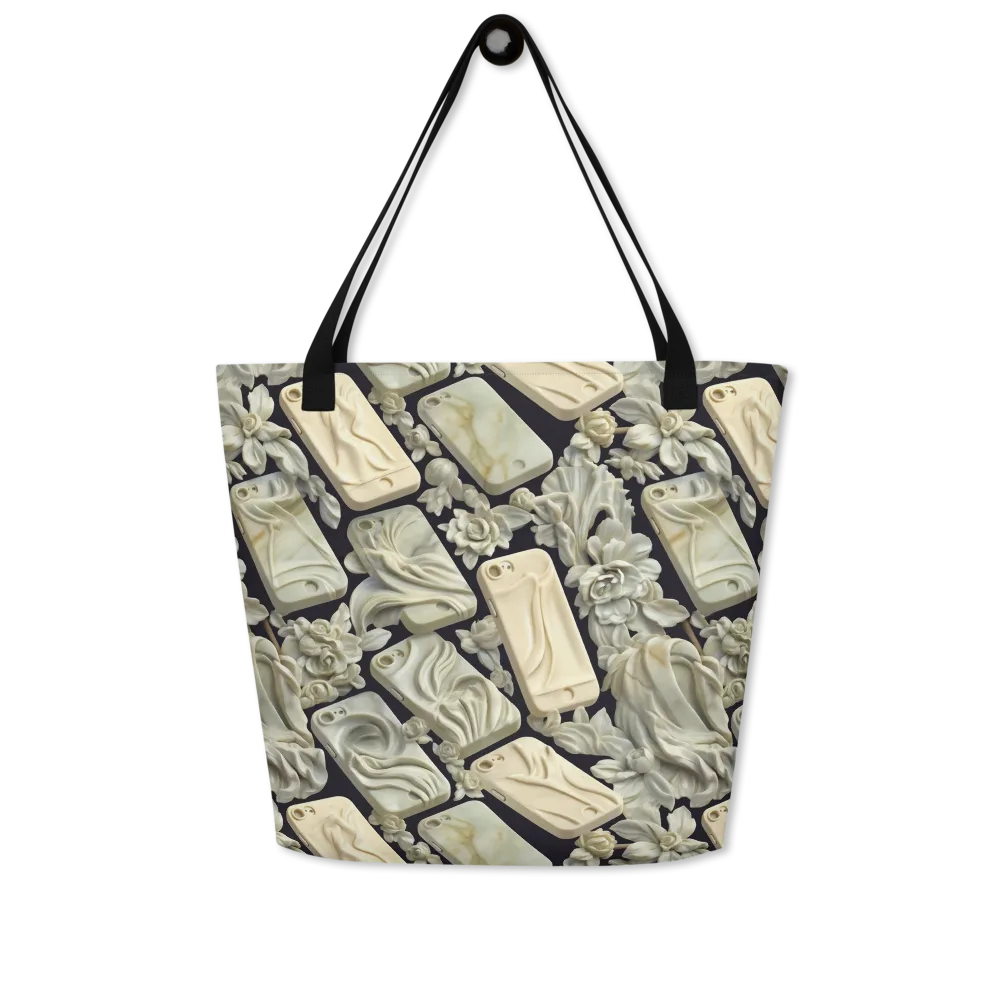 Ivory Icon on Large Tote Bag W/ Pocket — Front