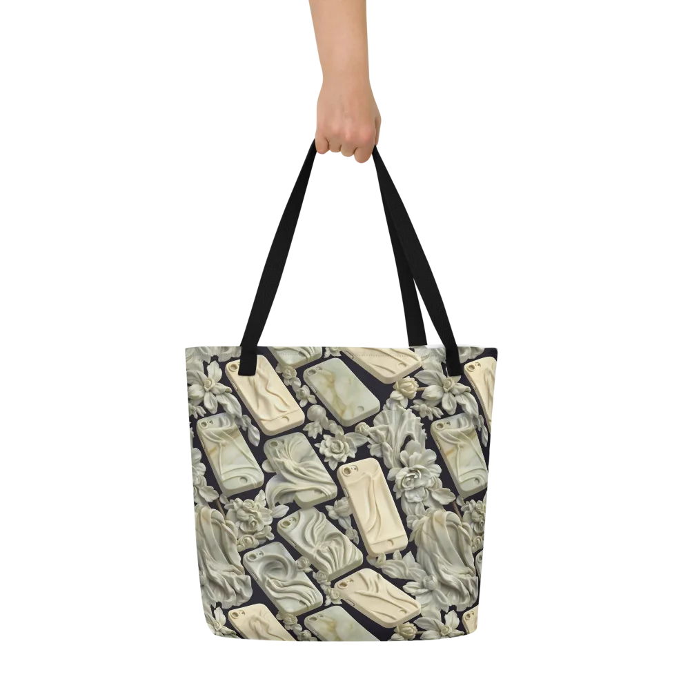 Ivory Icon on Large Tote Bag W/ Pocket — Front