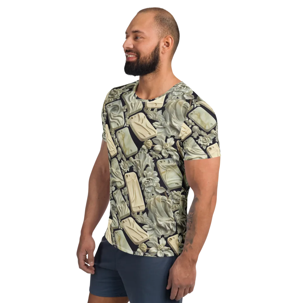 Ivory Icon on Men's Athletic T-Shirt — Left