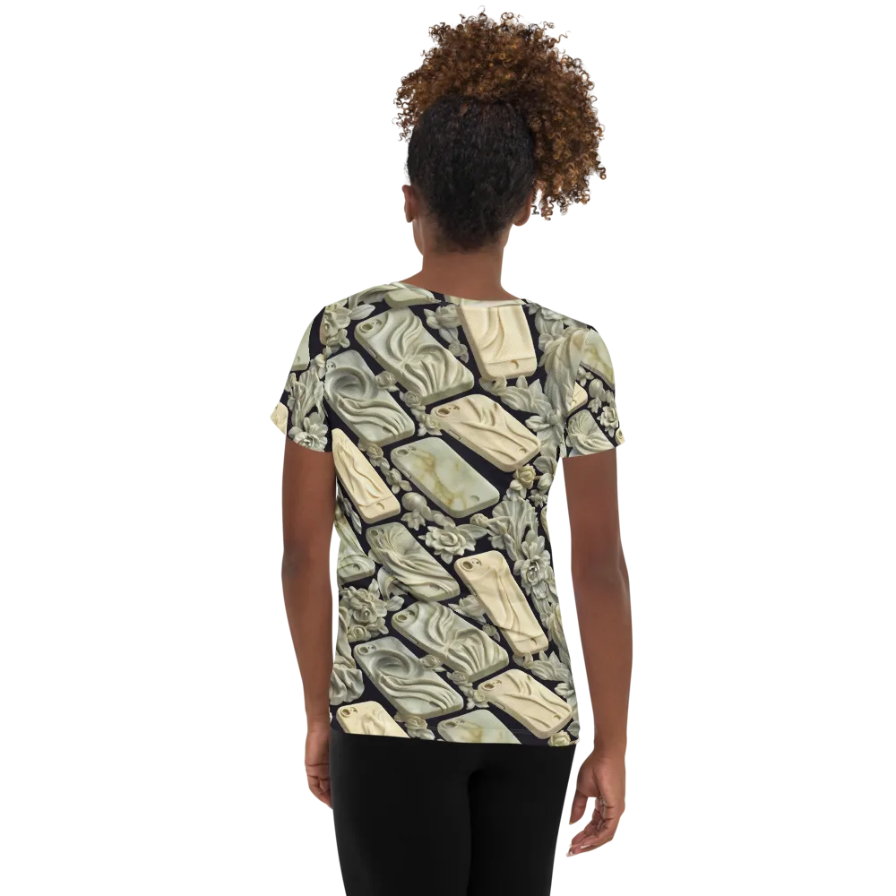 Ivory Icon on Women's Athletic T-Shirt — Back