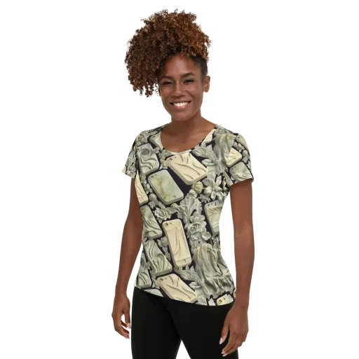 Ivory Icon on a Women's Athletic T-Shirt