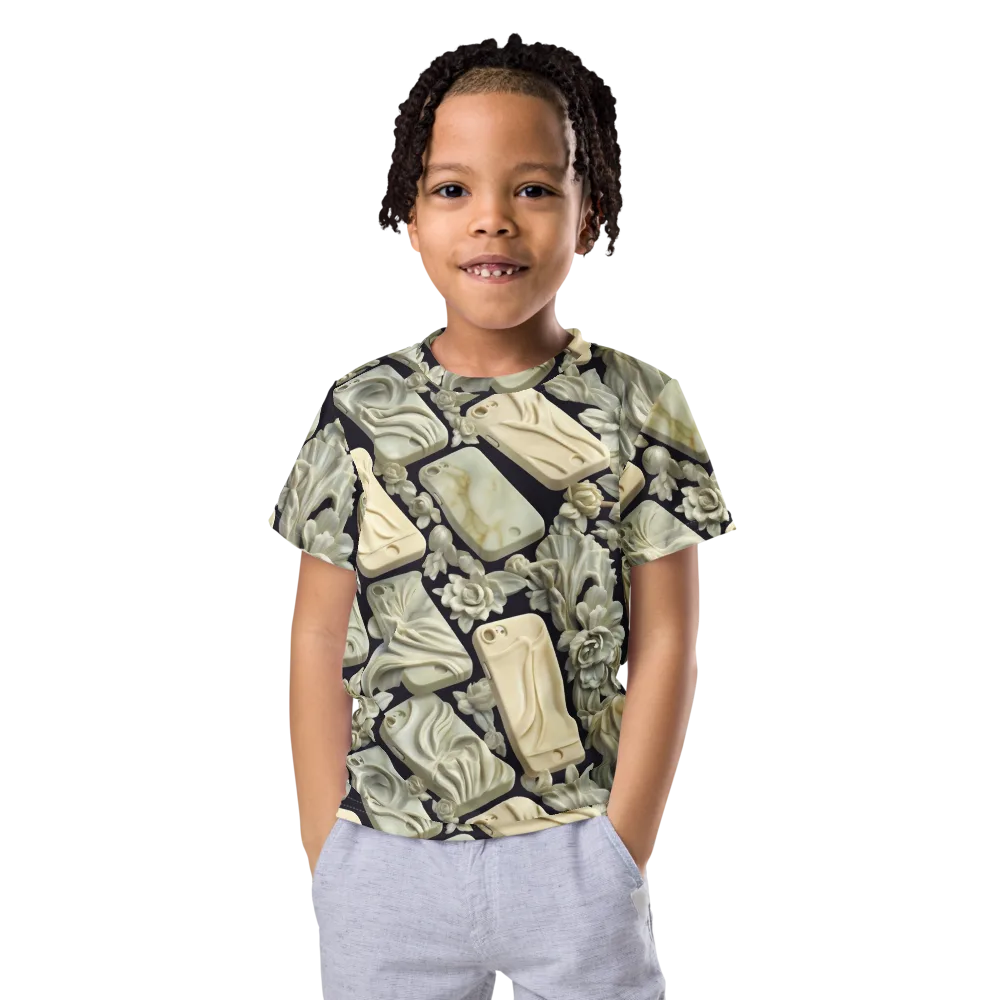 Ivory Icon on Kids Crew Neck T-Shirt — Front