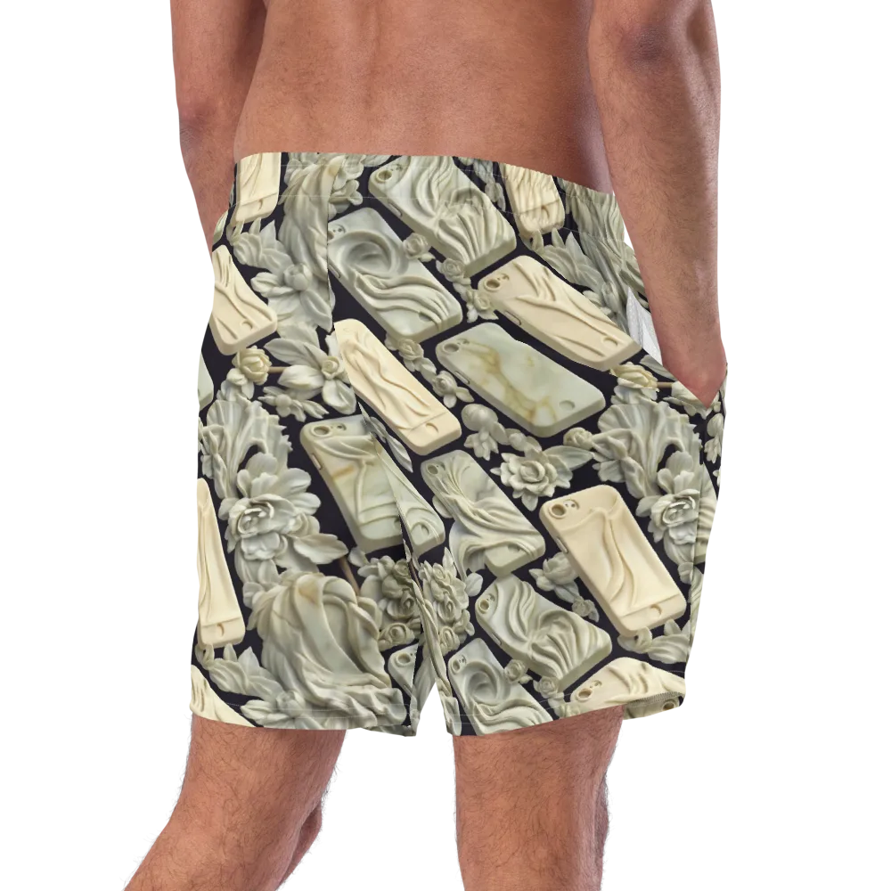 Ivory Icon on Swim Trunks — Right Back