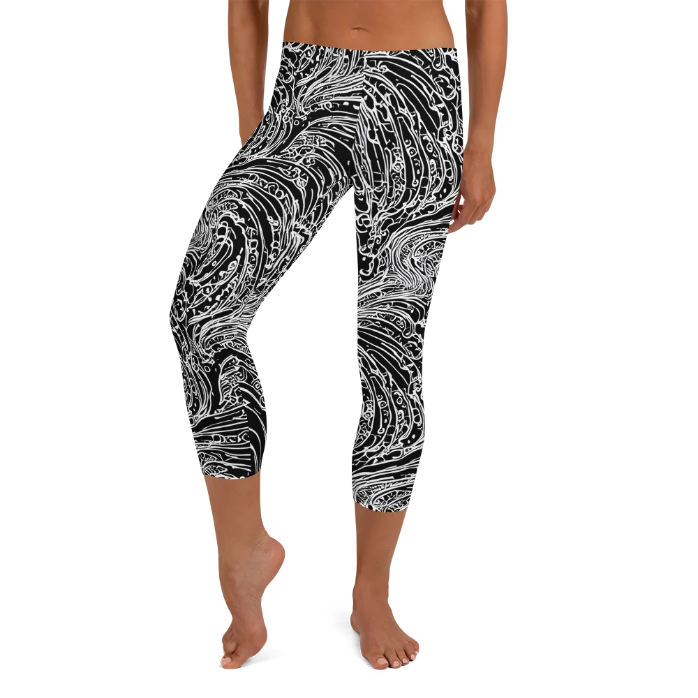 Stellar Tsunami on Capri Leggings — Front
