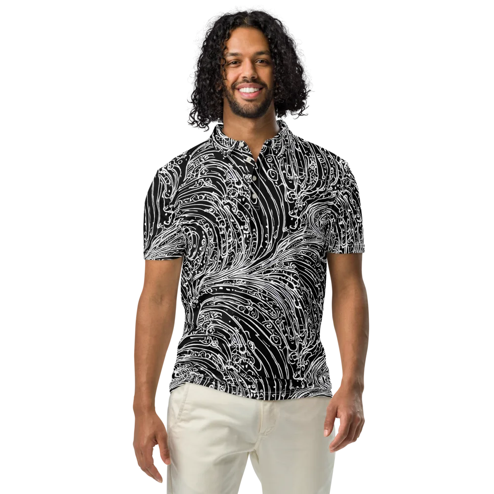 Stellar Tsunami on Men's Slim Fit Polo Shirt — Front