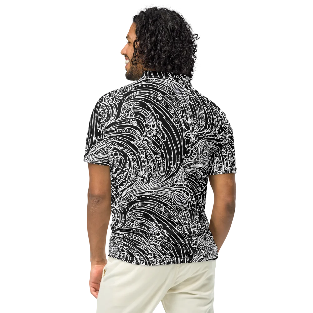 Stellar Tsunami on Men's Slim Fit Polo Shirt — Back