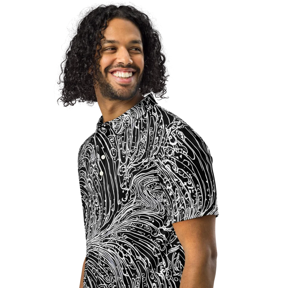 Stellar Tsunami on Men's Slim Fit Polo Shirt — Left Front