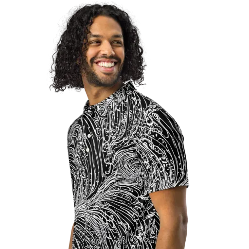 Stellar Tsunami on a Men's Slim Fit Polo Shirt