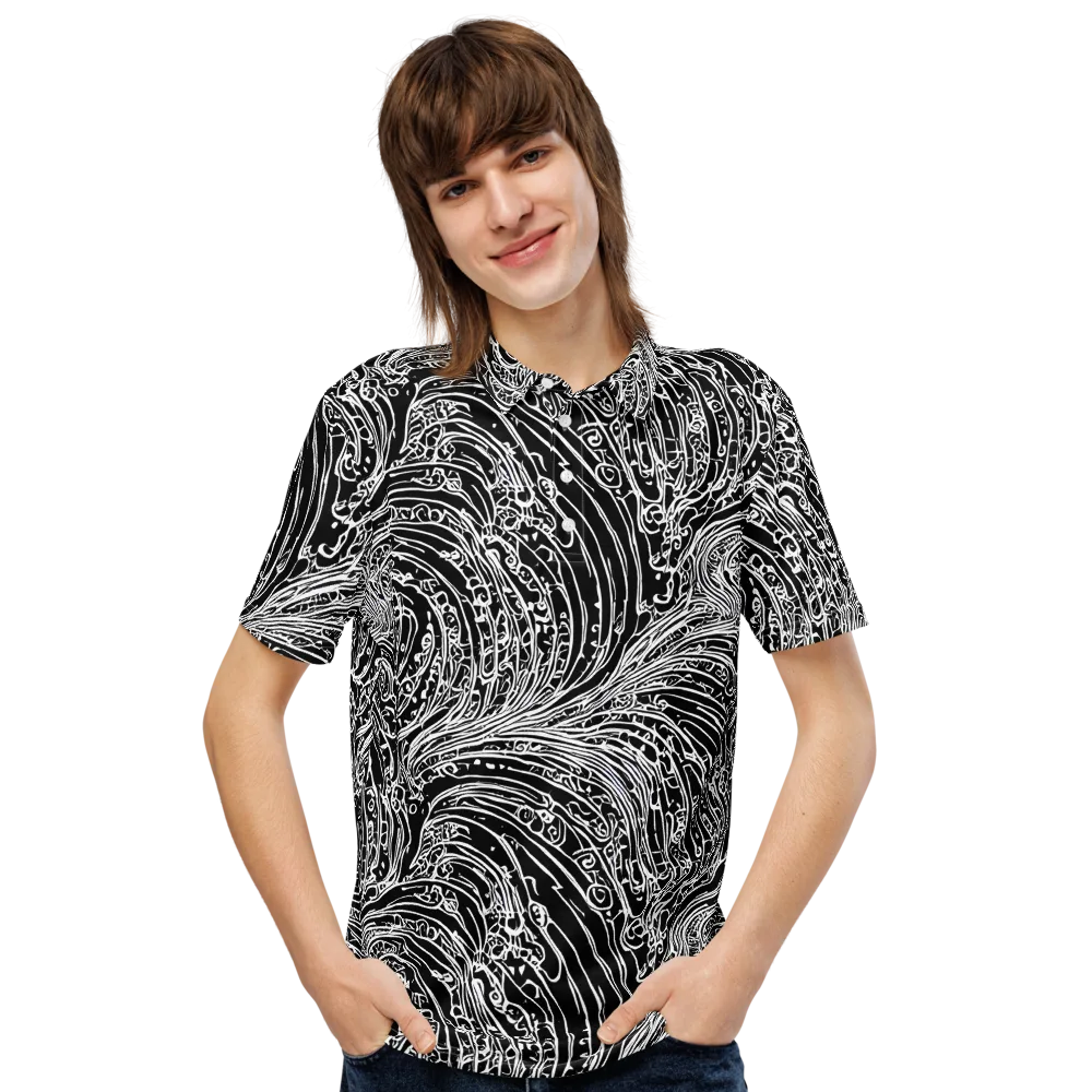 Stellar Tsunami on Men's Slim Fit Polo Shirt — Front