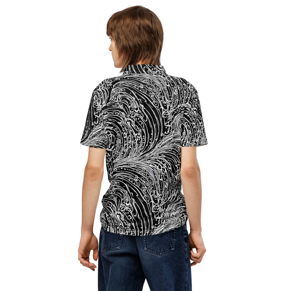 Stellar Tsunami on Men's Slim Fit Polo Shirt — Back