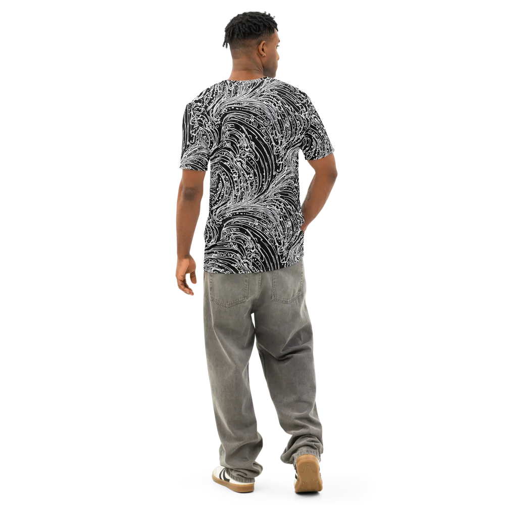Stellar Tsunami on Men's Cotton Crew Neck T-Shirt — Back