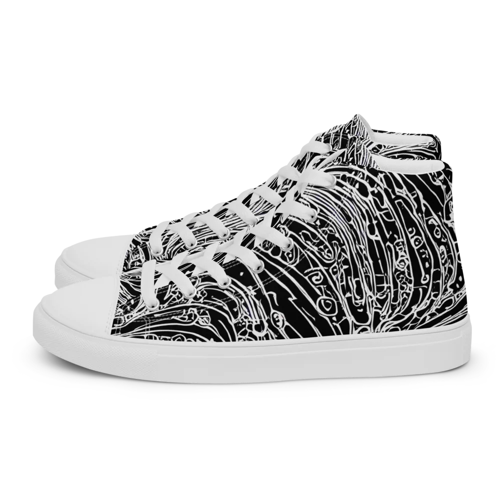 Stellar Tsunami on Men's High Top Canvas Shoes — Left
