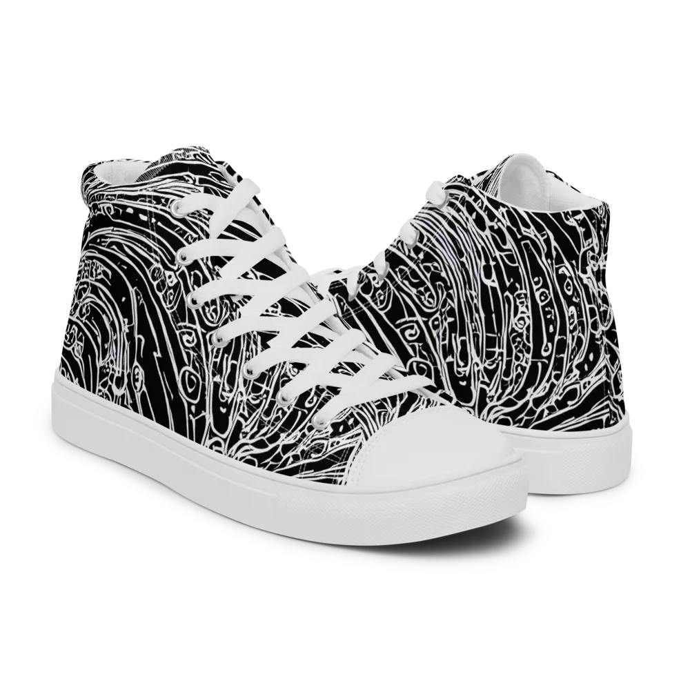 Stellar Tsunami on Men's High Top Canvas Shoes — Right