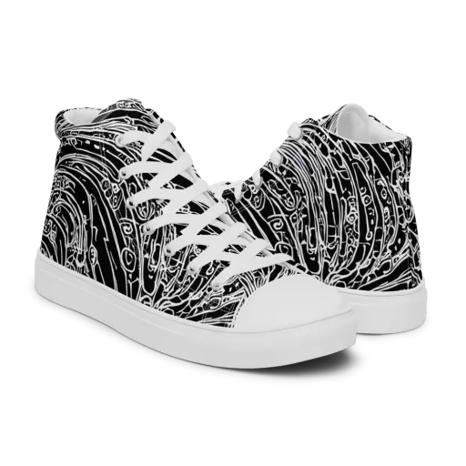 Stellar Tsunami on a Men's High Top Canvas Shoes