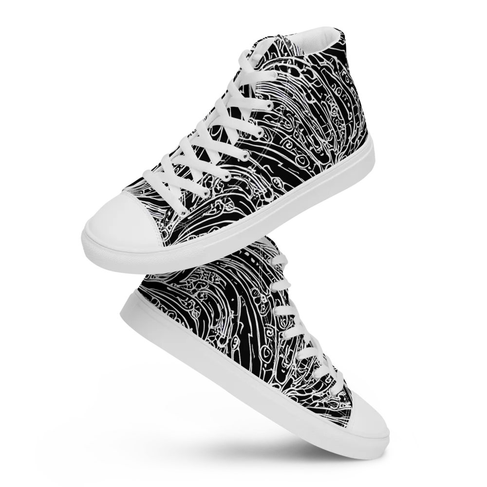 Stellar Tsunami on Men's High Top Canvas Shoes — Front