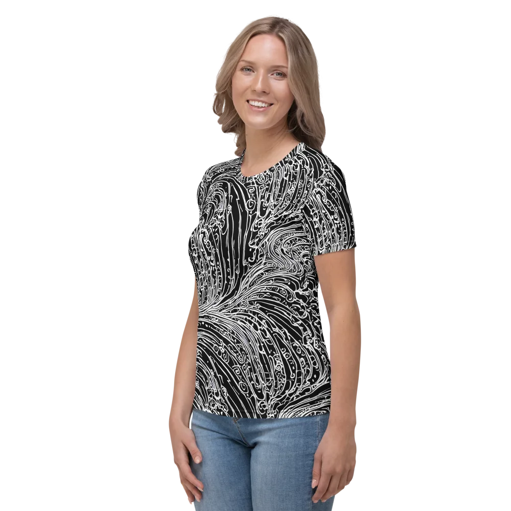 Stellar Tsunami on Women's Crew Neck T-Shirt — Left