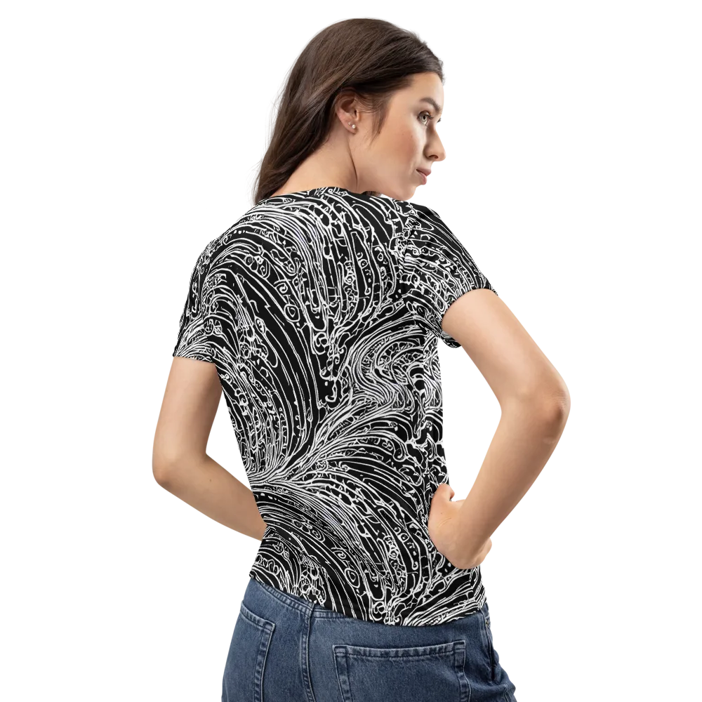 Stellar Tsunami on Women's Crew Neck T-Shirt — Back