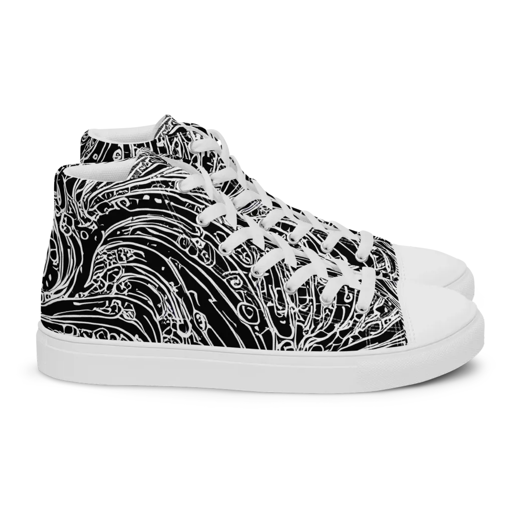Stellar Tsunami on Women's High Top Canvas Shoes — Right