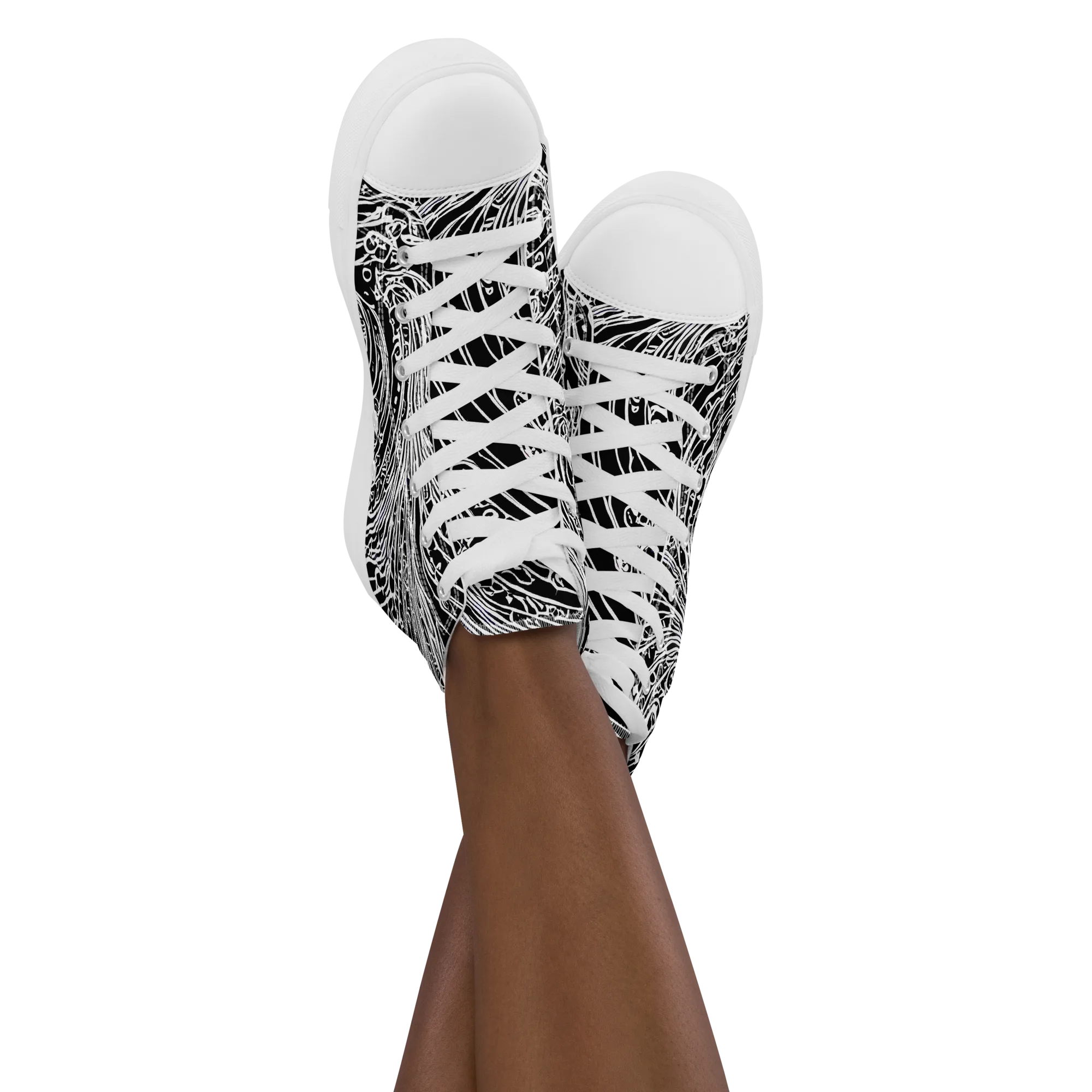 Stellar Tsunami on Women's High Top Canvas Shoes — Front