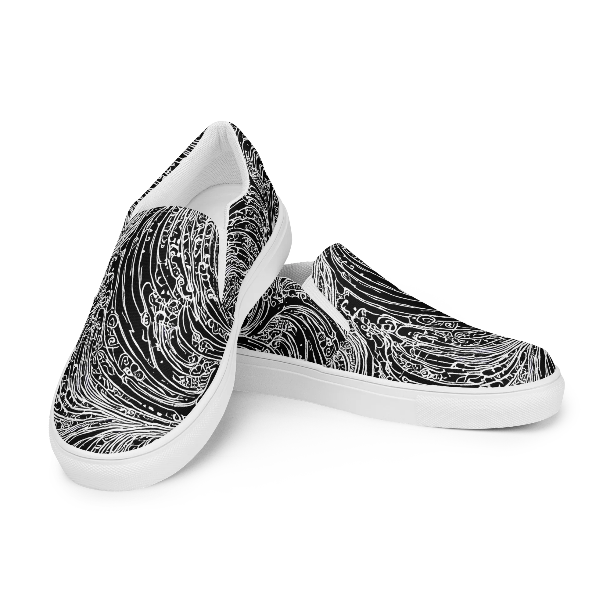 Stellar Tsunami on Men's Slip-On Canvas Shoes — Left Front