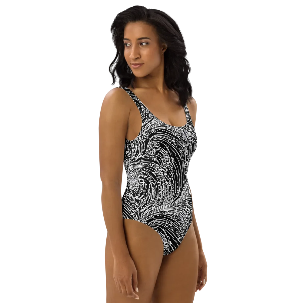 Stellar Tsunami on One-Piece Swimsuit — Right