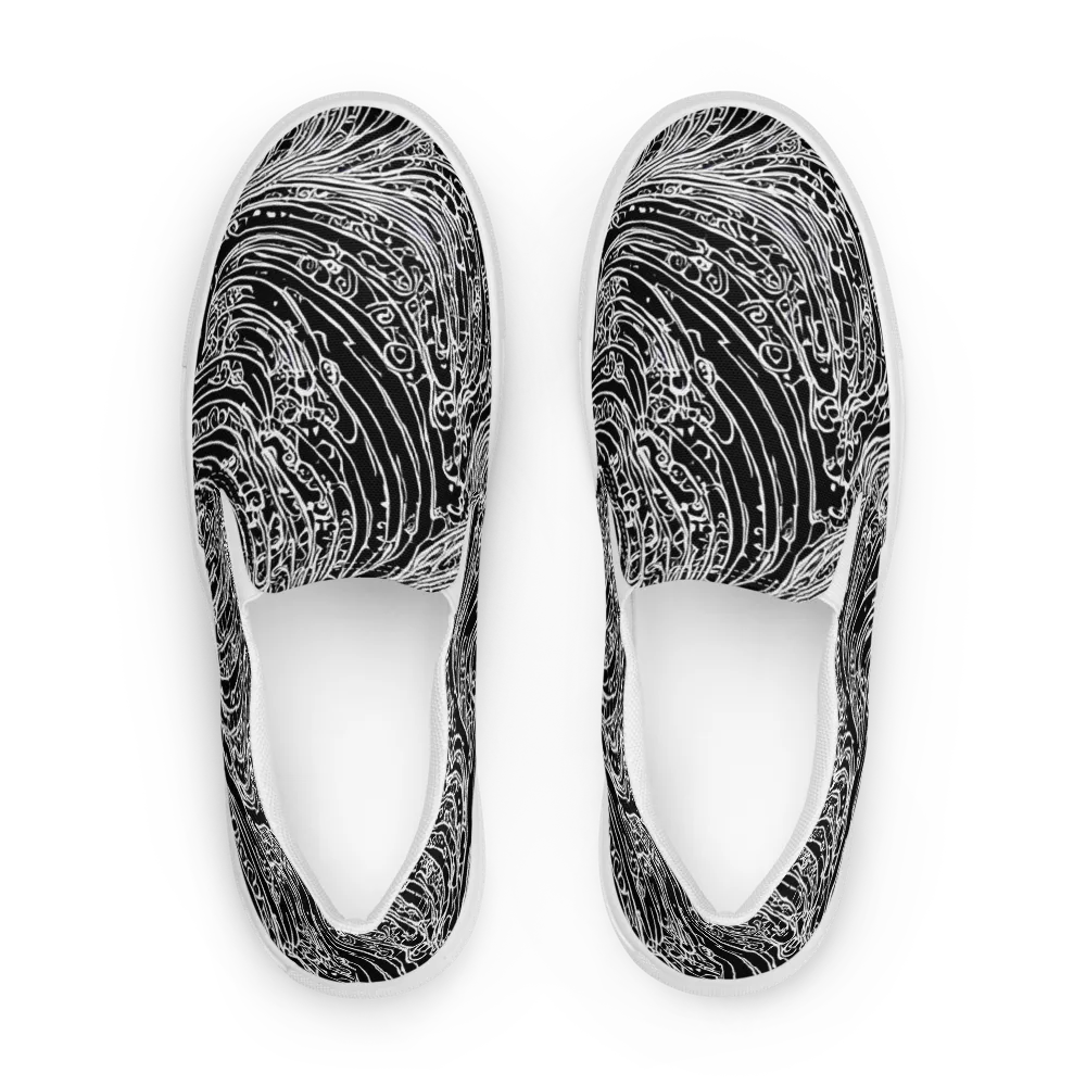 Stellar Tsunami on Women's Slip-On Canvas Shoes — Front