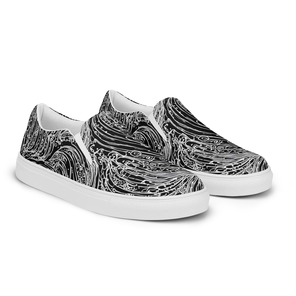 Stellar Tsunami on Women's Slip-On Canvas Shoes — Right Front