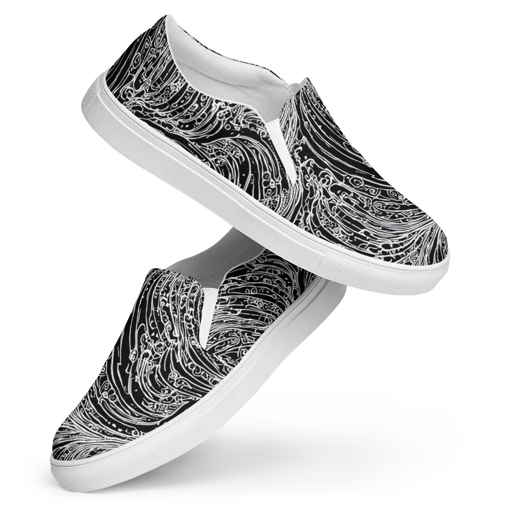 Stellar Tsunami on Women's Slip-On Canvas Shoes — Front