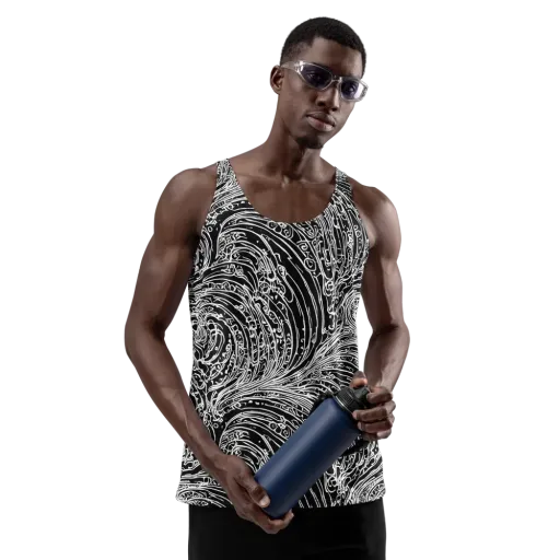 Stellar Tsunami on a Men's Tank Top