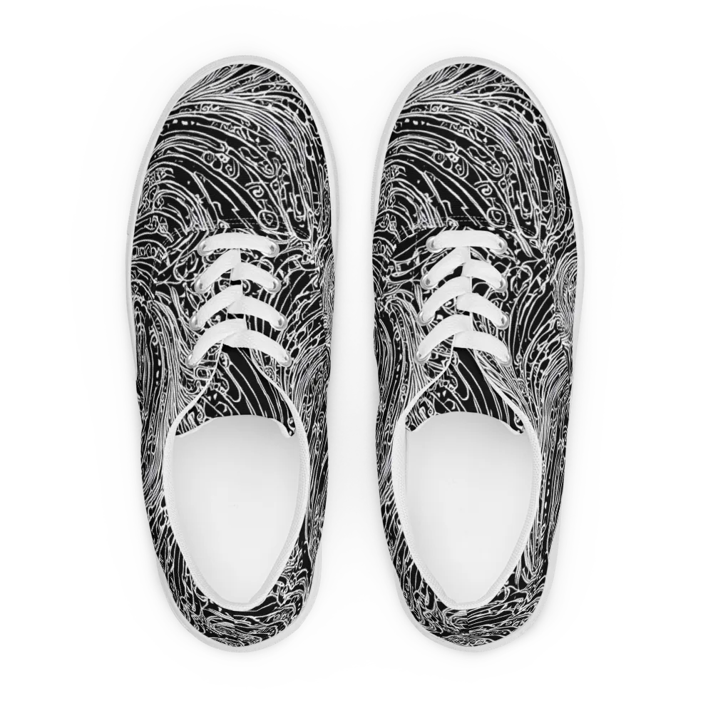 Stellar Tsunami on Men's Lace-Up Canvas Shoes — Front