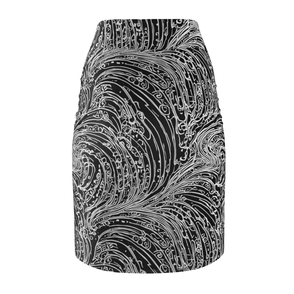 Stellar Tsunami on Pencil Skirt — Back