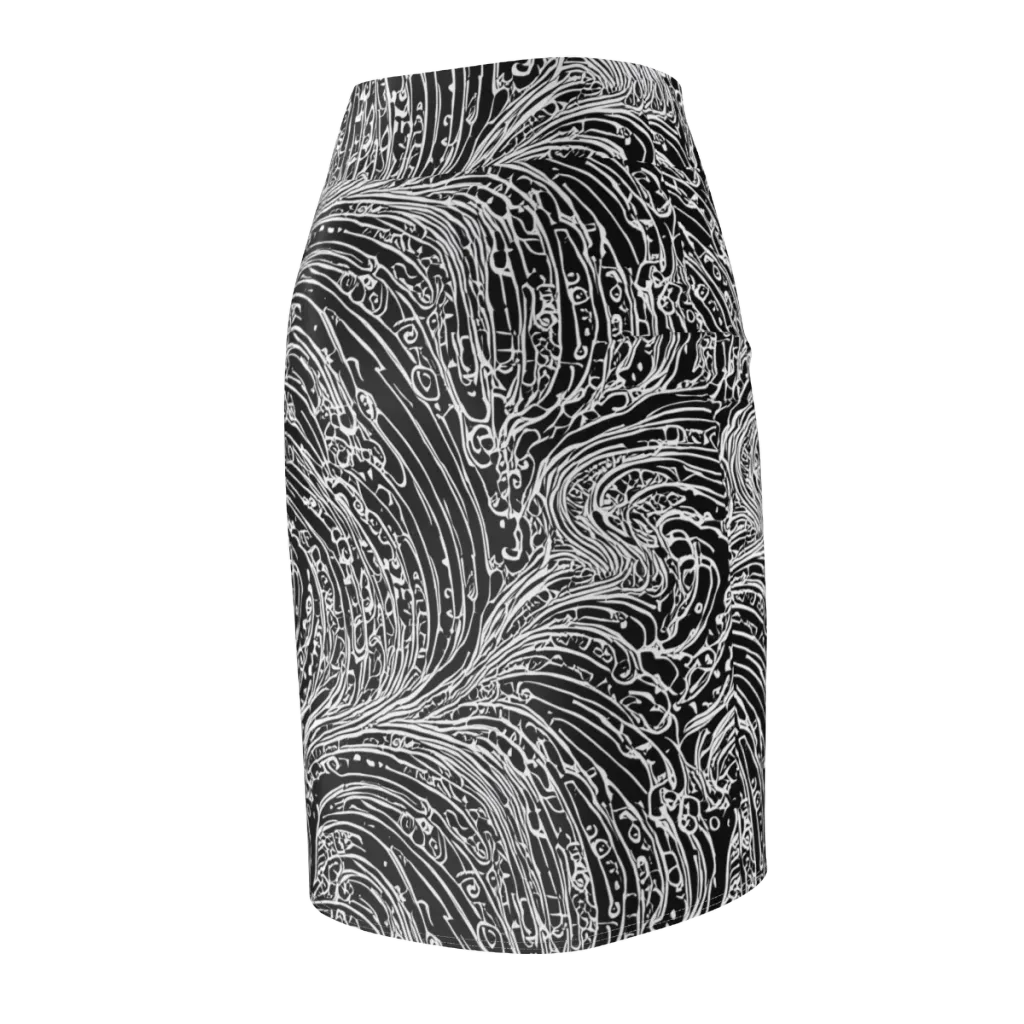 Stellar Tsunami on Pencil Skirt — Back Side
