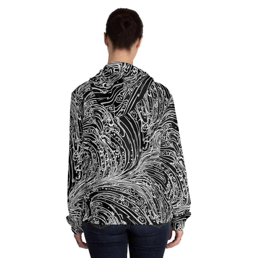 Stellar Tsunami on Women's Full-Zip Hoodie — Back On Person