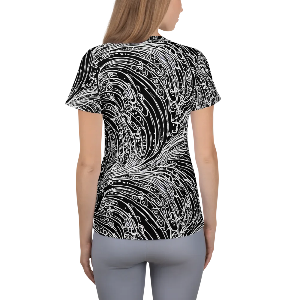 Stellar Tsunami on Women's Athletic T-Shirt — Back