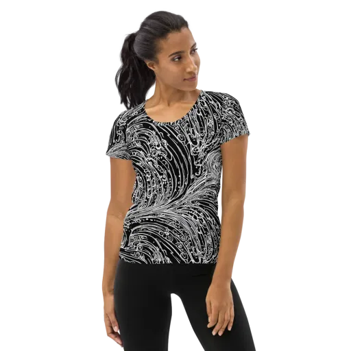 Stellar Tsunami on a Women's Athletic T-Shirt
