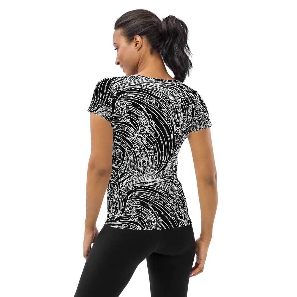 Stellar Tsunami on Women's Athletic T-Shirt — Back