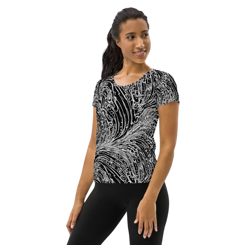 Stellar Tsunami on Women's Athletic T-Shirt — Left