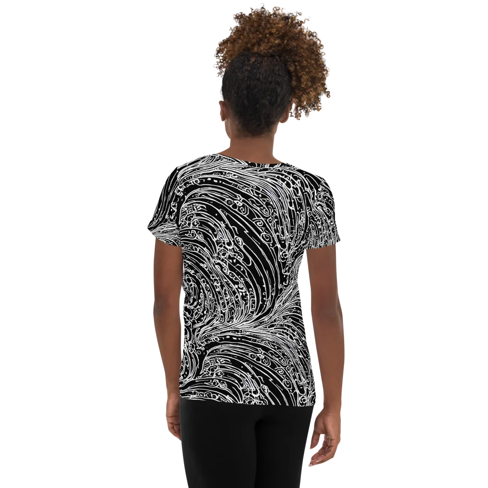Stellar Tsunami on Women's Athletic T-Shirt — Back