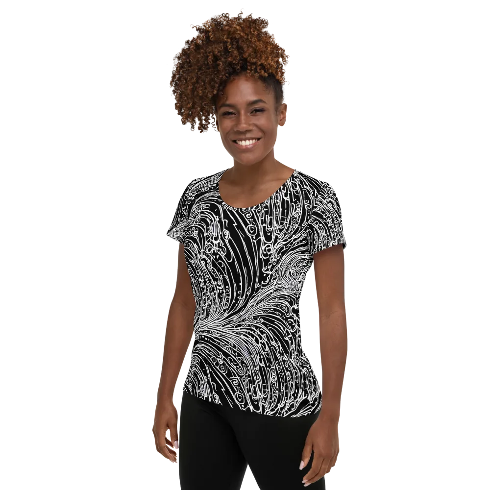 Stellar Tsunami on Women's Athletic T-Shirt — Left