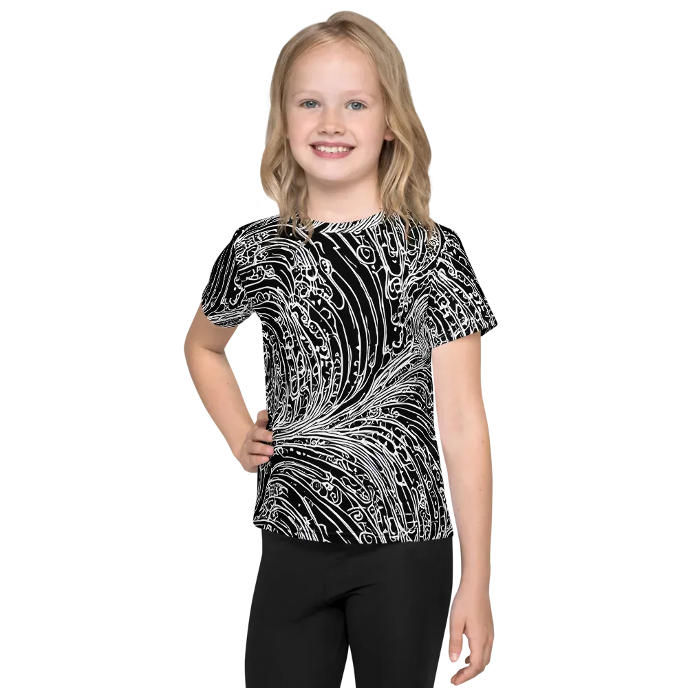 Stellar Tsunami on Kids Crew Neck T-Shirt — Front