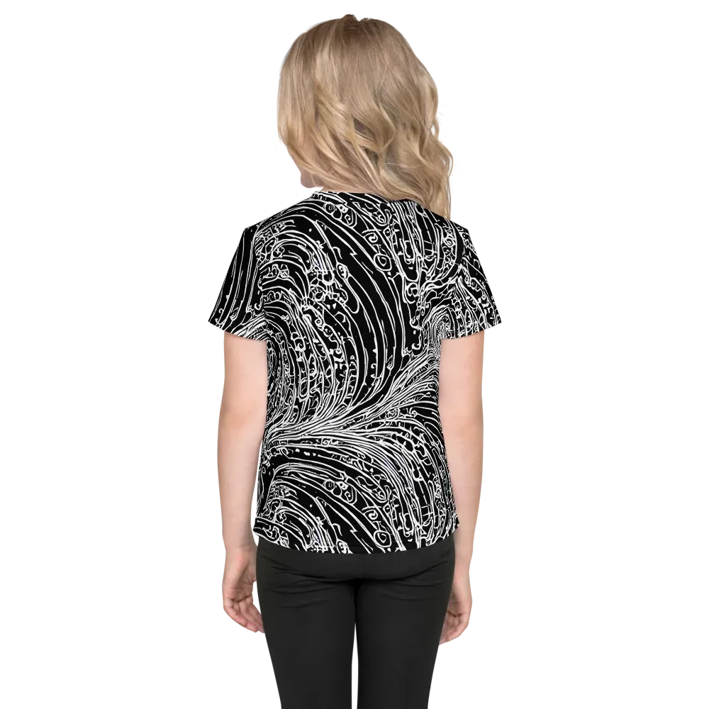 Stellar Tsunami on Kids Crew Neck T-Shirt — Back