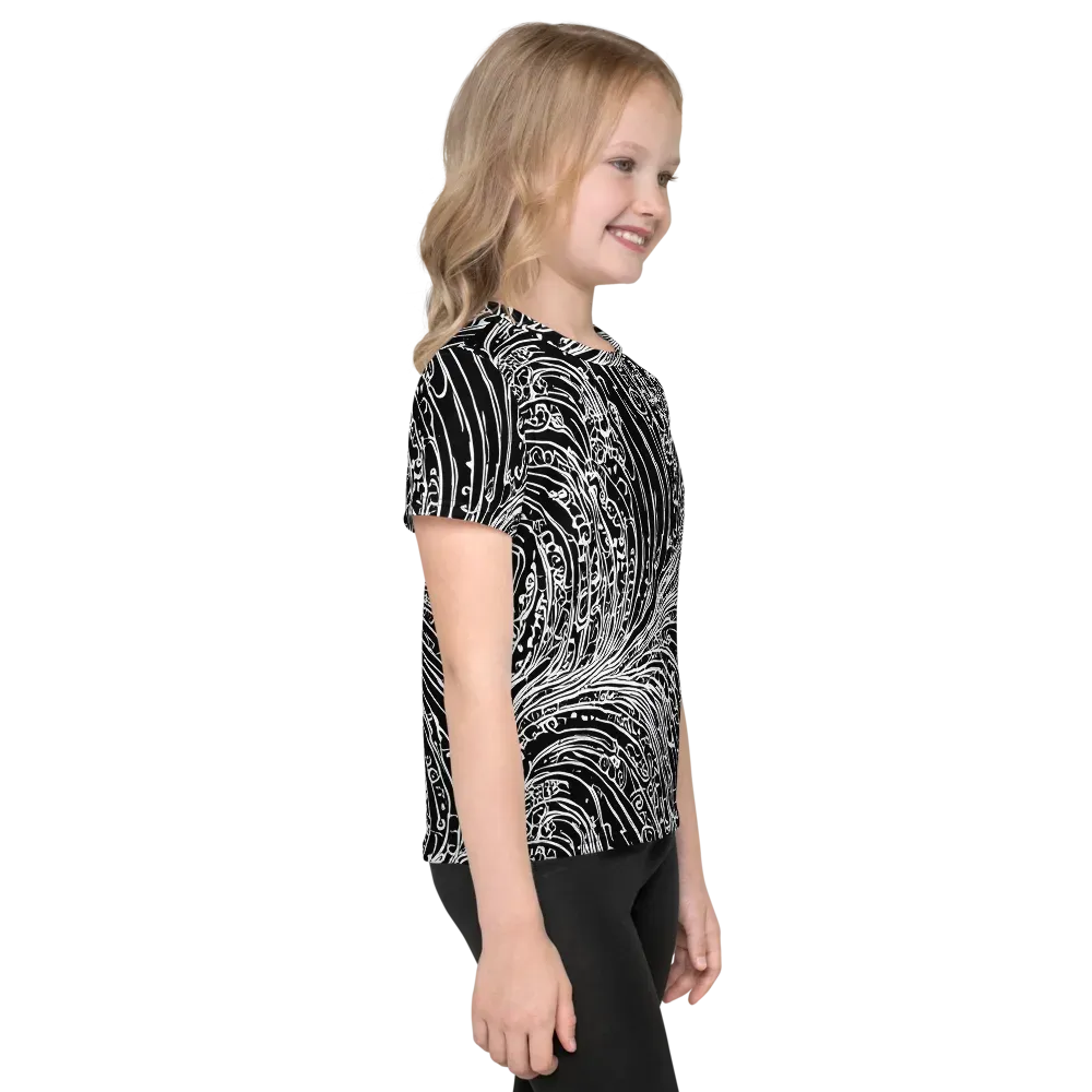 Stellar Tsunami on Kids Crew Neck T-Shirt — Right