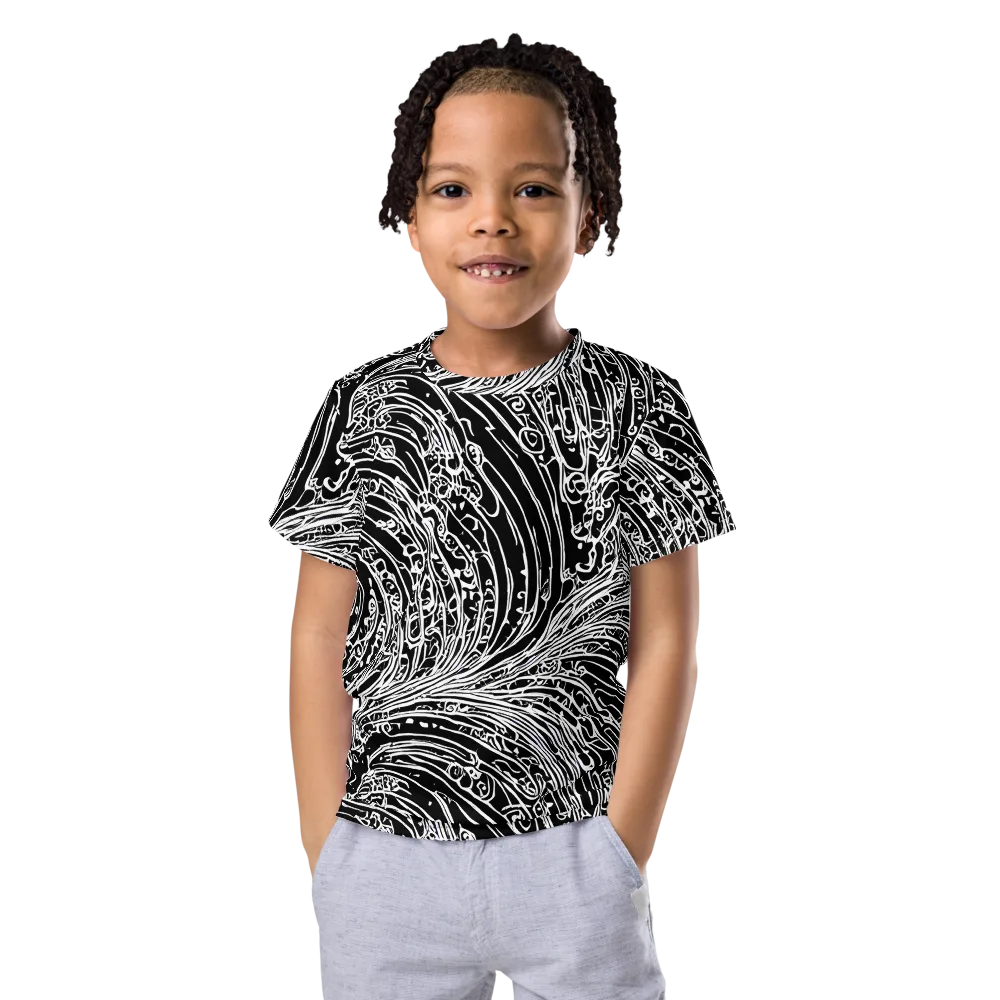 Stellar Tsunami on Kids Crew Neck T-Shirt — Front